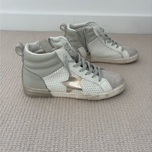 Vintage Havana High Top Sneakers White Gray Silver Star Size 9